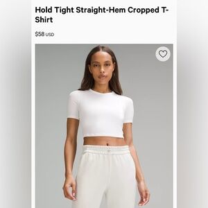 Lululemon Athletica White Cropped Tee